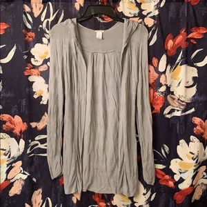 Grey hooded cardigan